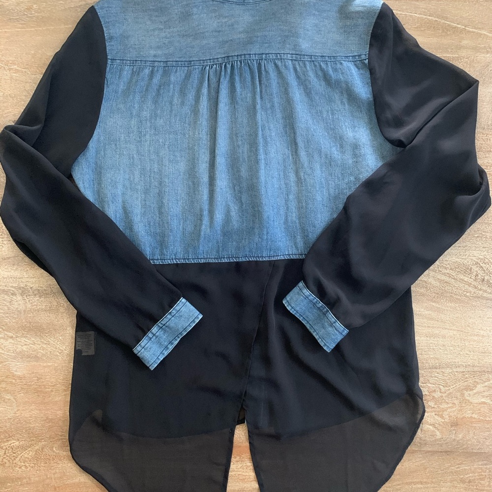 Women’s Denim Button Down with Shear - Picture 6 of 6